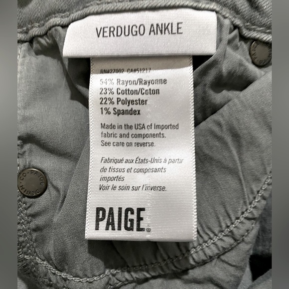 PAIGE Verdugo Ankle Mid-Rise Skinny Jeans in Faded Vine. - Picture 5 of 6